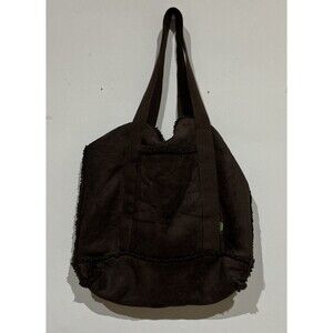 Zealand Sherpa Purse Large Bag Dark Brown Faux Sherling Suede Tote Alpine